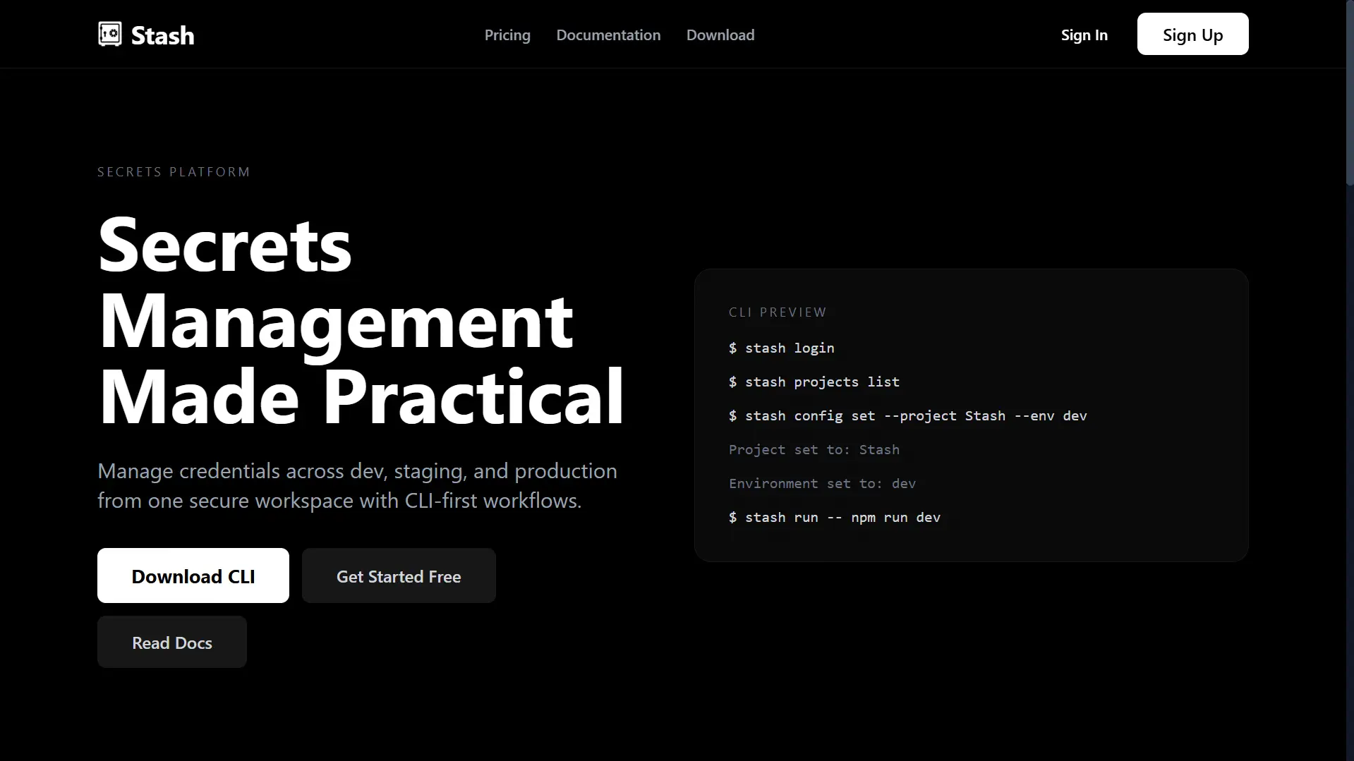 Stash Secrets Management Platform by Bush Coding
